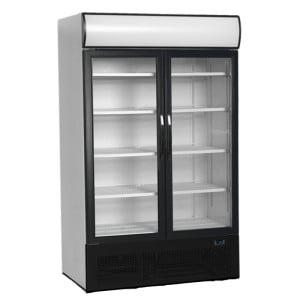 Vitrine Réfrigérée avec Canopée 2 Portes Vitrées - 645 L