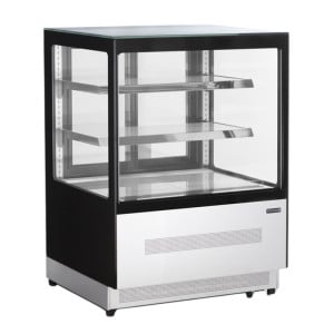 Vitrine Réfrigérée Comptoir 2 Portes Vitrées Noire - 140 L