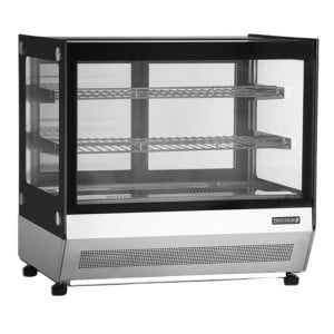 Vitrine Réfrigérée Comptoir 2 Portes Vitrées Noire - 67 L