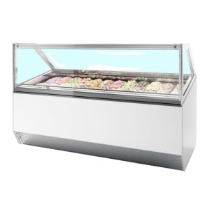 Vitrine à Glace Ventilé avec Façade Droite - 24 x 5 L