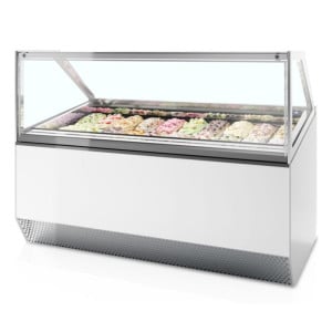 Vitrine à Glace Ventilé avec Façade Droite - 20 x 5 L