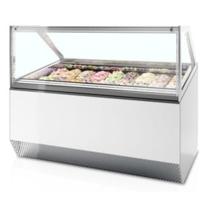 Vitrine à Glace Ventilé avec Façade Droite - 18 x 5 L