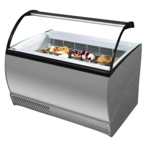 Vitrine à Glace avec Pare-haleine en Verre Incurvé- 10 x 5 L