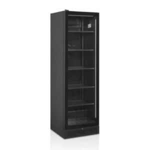 Armoire Réfrigérée Noire - Porte Vitrée Charnière à Gauche - 347 L