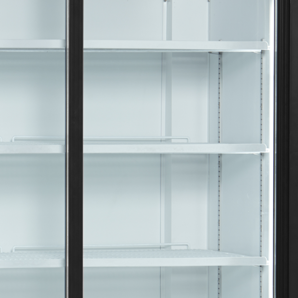 Vitrine Réfrigérée Blanche 1 Porte Vitrée - Pour Boissons, 4 Clayettes, No Frost, Roulettes | L2G - 8
