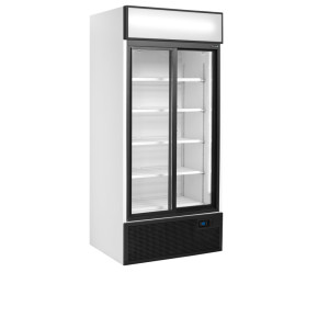 Armoire Réfrigérée 2 Portes Vitrées Coulissantes Blanc - 462 L