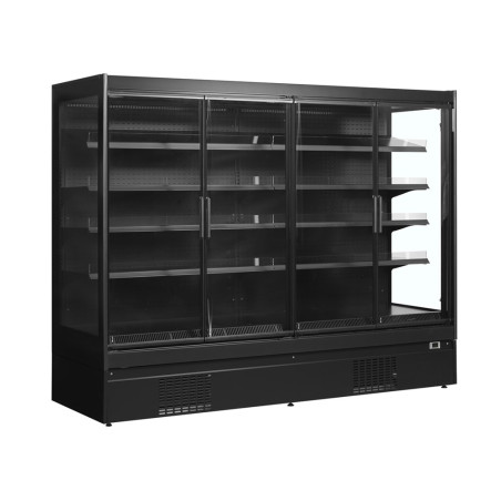 Vitrine Réfrigérée de Supermarché Positive Noir - 4 Portes - 1540 L