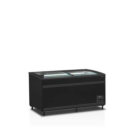 Réfrigérateur Congélateur Couvercle Vitré Incurvé - Noir - 422 L