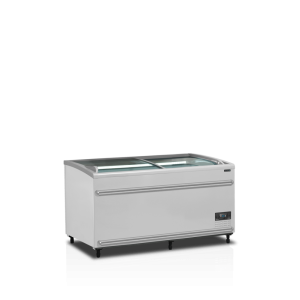 Réfrigérateur Congélateur Couvercle Vitré Incurvé - Blanc - 422 L