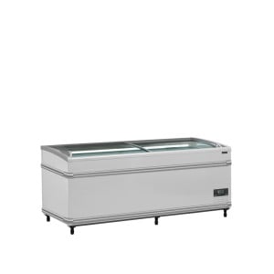 Réfrigérateur Congélateur Couvercle Vitré Incurvé - Blanc - 500 L