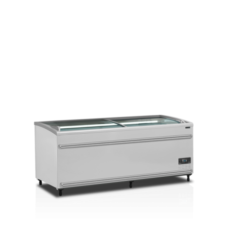 Réfrigérateur Congélateur Couvercle Vitré Incurvé - Blanc - 500 L