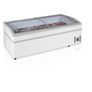 Réfrigérateur Congélateur Couvercle Vitré Incurvé - Blanc - 580 L