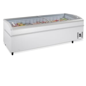 Réfrigérateur Congélateur Couvercle Vitré Incurvé - Blanc - 750 L