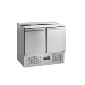 Saladette Réfrigérée Positive GN 1/1 en Inox - 2 Portes - 230 L