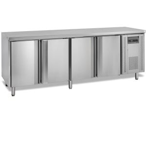 Table Réfrigérée Négative en Inox - 4 Portes - 460 L