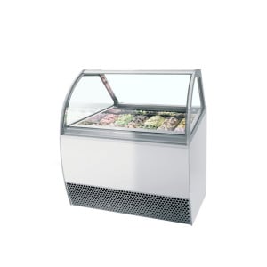 Vitrine à Glace Ventilé avec Façade Bombée - 12 x 5 L