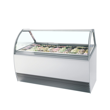 Vitrine à Glace Ventilé avec Façade Bombée - 20 x 5 L