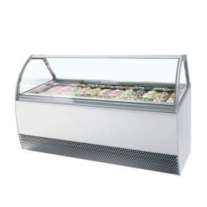 Vitrine à Glace Ventilé avec Façade Bombée - 24 x 5 L