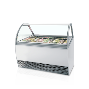 Vitrine à Glace Ventilé avec Façade Bombée - 18 x 5 L