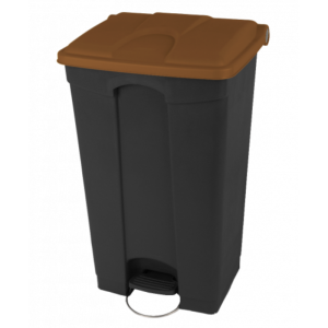 Poubelle à Déchets Organiques 90 L - Anthracite et Marron