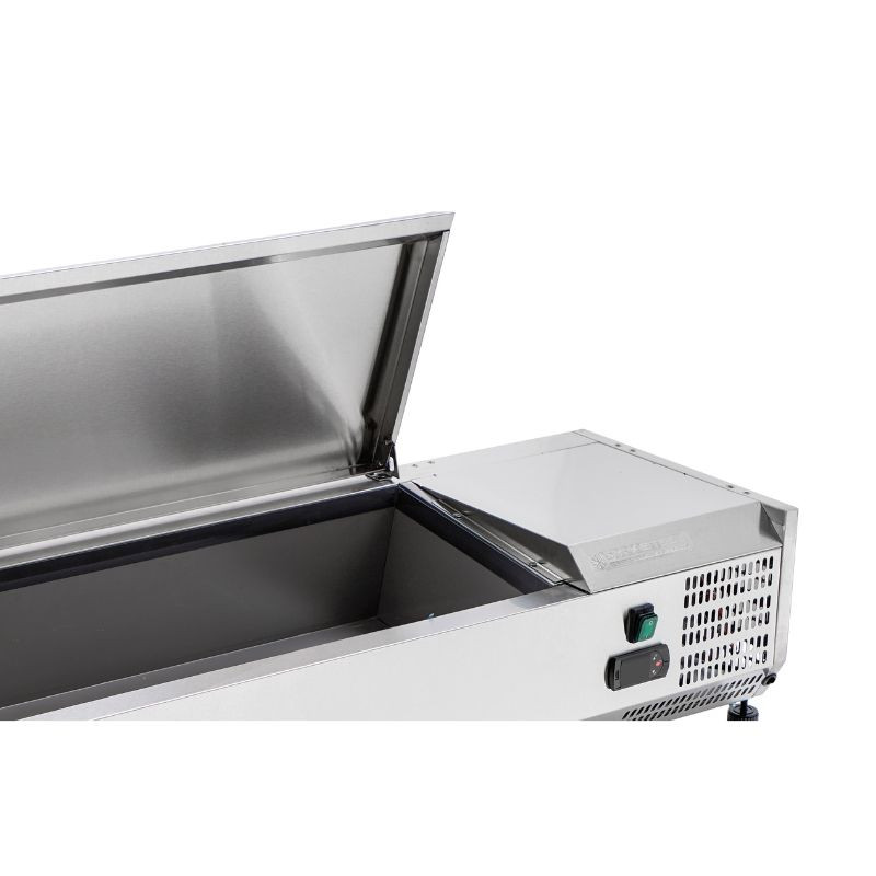 Saladette Réfrigérée VEVOR - 155W, 4 Bacs 1/3 & 4 Bacs 1/6 - Inox 304 - Pour Snack, Pizzeria