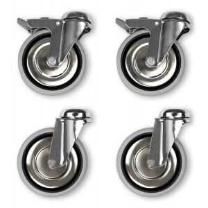 Lot de 4 Roues pour tables inox