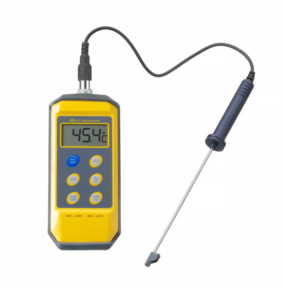 Thermomètre-minuteur HENDI Pour Rôtisserie - Sonde Inox 150 Mm, Plage 0-300°C, Alarme Programmable