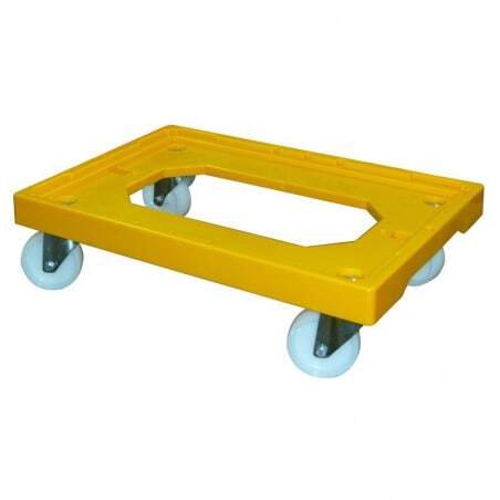 Socle Jaune 4 Roues Pivotantes Chape Acier Gilac - 1