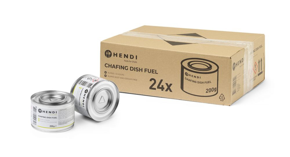 HENDI 194355 Pâte Combustible Pour Chafing Dish - Boîte 200g - Brûle 3 Heures Sans Odeur Ni Suie