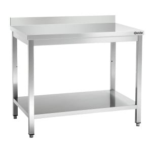 Table Inox avec Dosseret - L 1000 x P 700 mm