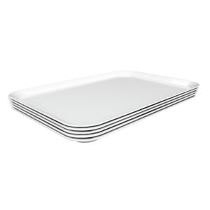 Plat de Présentation Mélamine Blanc - L 280 x P 420 x H 17 mm - Lot de 5