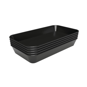 Plat de Présentation Mélamine Noir - L 160 x P 290 x H 17 mm - Lot de 5