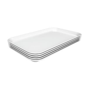 Plat de Présentation Mélamine Blanc - L 190 x P 300 x H 17 mm - Lot de 5