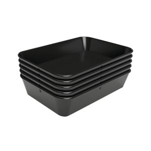 Plat de Présentation Mélamine Noir - L 210 x P 280 x H 60 mm - Lot de 5