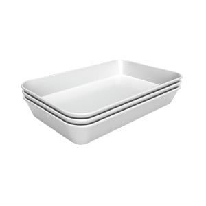 Plat de Présentation Mélamine Blanc - L 280 x P 420 x H 60 mm - Lot de 5