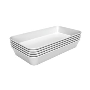 Plat de Présentation Mélamine Blanc - L 160 x P 290 x H 17 mm - Lot de 5