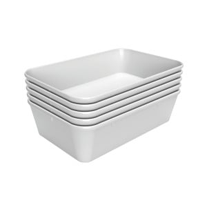 Plat de Présentation Mélamine Blanc - L 190 x P 300 x H 80 mm - Lot de 5