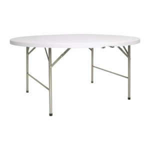 Table Ronde Pliable au Centre Blanche - Ø 1530 mm