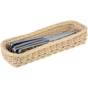 Panier Rectangulaire à Couverts en Rotin et Polypropylène - 270 x 100 mm