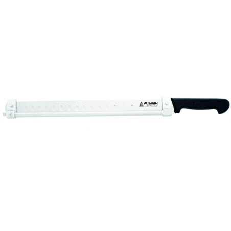 Couteau à saumon alvéolé manche moulé 40 cm avec barrette réglable. Au Nain - 1 Couteau à saumon alvéolé manche moulé 40 cm avec barrette réglable. Au Nain - 1