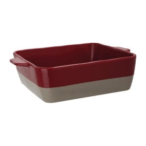 Plat à Rôtir Rectangulaire Rouge et Taupe - 4,2 L