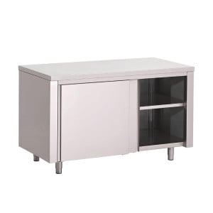 Meuble en Inox Avec Portes Coulissantes - L 1400 x P 700 mm