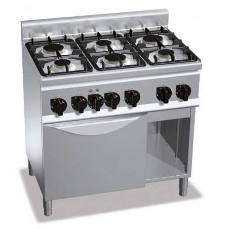 Fourneau à Gaz 6 Brûleurs -18,6 kW avec Four Electrique à Convection 3 kW FourniResto - 1 Fourneau à Gaz 6 Brûleurs -18,6 kW avec Four Electrique à Convection 3 kW FourniResto - 1