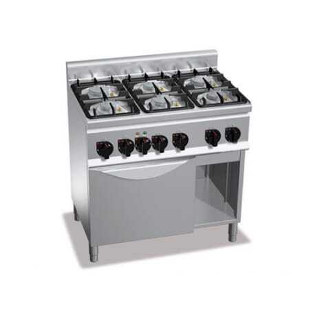 Fourneau à Gaz 6 Brûleurs - 28,5 kW avec Four Electrique à Convection 3 kW FourniResto - 1 Fourneau à Gaz 6 Brûleurs - 28,5 kW avec Four Electrique à Convection 3 kW FourniResto - 1