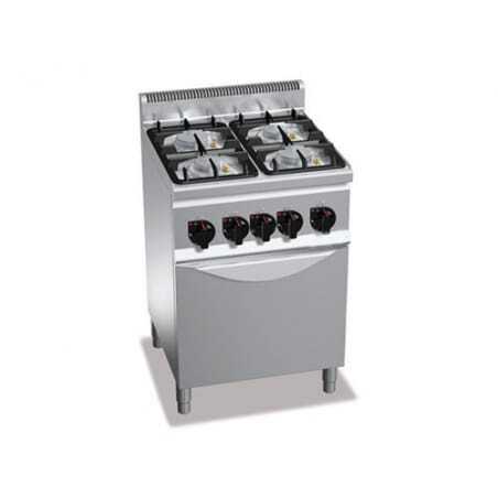 Fourneau à Gaz 4 Brûleurs -19 kW avec Four à Gaz 3,5 kW FourniResto - 1 Fourneau à Gaz 4 Brûleurs -19 kW avec Four à Gaz 3,5 kW FourniResto - 1