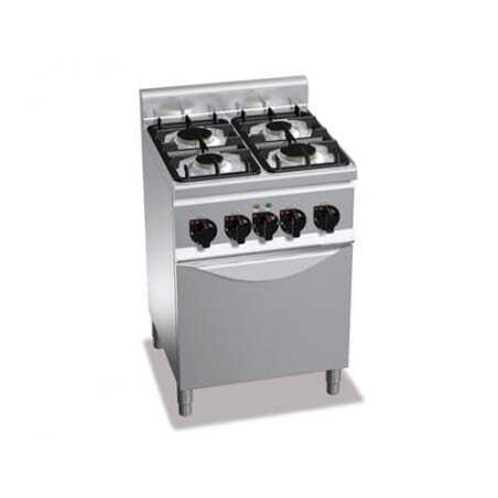 Fourneau à Gaz 4 Brûleurs - 12,4 kW avec Four Electrique à Convection 3 kW FourniResto - 1 Fourneau à Gaz 4 Brûleurs - 12,4 kW avec Four Electrique à Convection 3 kW FourniResto - 1