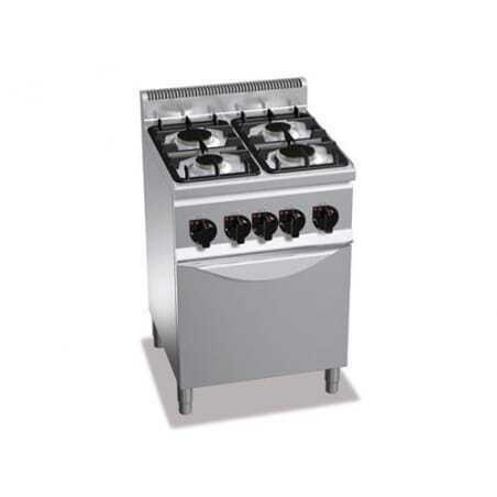 Fourneau à Gaz 4 Brûleurs - 12,4 kW avec Four à Gaz 3,5 kW FourniResto - 1 Fourneau à Gaz 4 Brûleurs - 12,4 kW avec Four à Gaz 3,5 kW FourniResto - 1