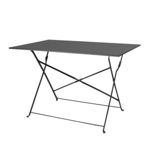 Table de Terrasse Pliable Noire - 1100 x 700 mm