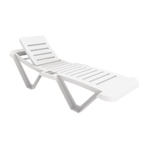 Chaises Longues PP Blanc - Lot de 4