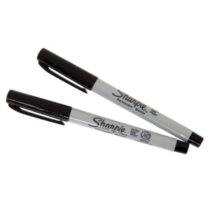 Marqueurs Ultra fins Permanents Noirs - Lot de 2